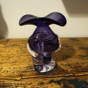 Unique Purple Art Glass Sculpture